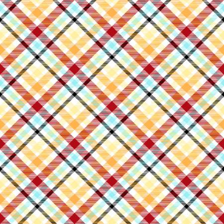Henry Glass Multi Bias Plaid Glow Fabric - Monsterocity with Glow- Shelly Comiskey Collection - #1236G-84 - Cotton Fabric