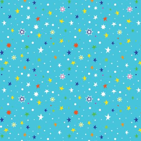 Benartex Star Fabric - Lift Off by Kanvas Studio Collection - Turquise Star Gazing Glows in the Dark - #12609GB-84 - Cotton Fabric