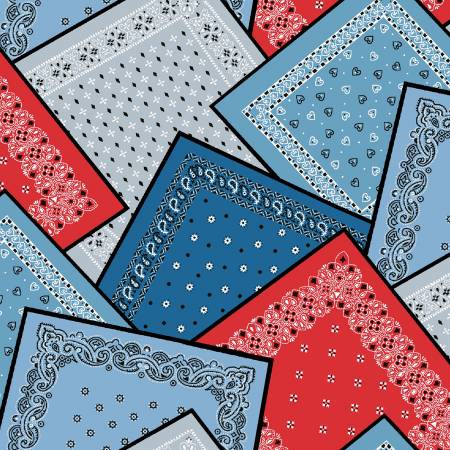 Henry Glass Multi Bandana Fabric - A Place to Call Home by Grace Violet Collection - #1419-78 - Cotton Fabric