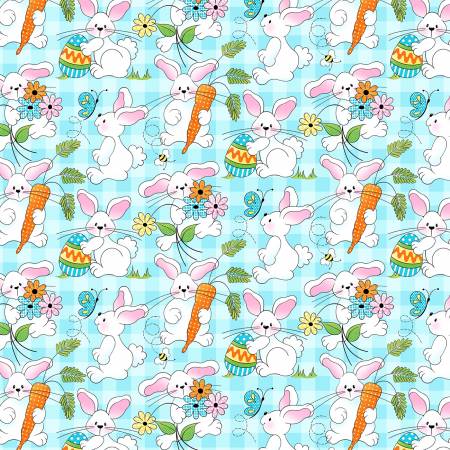 Fabric Traditions Easter Fabric - Spring Holiday - #17922-B - Studio Cottons by Fabric Traditions - Cotton Fabric - Bunny - Rabbit