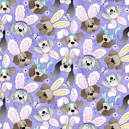 Fabric Traditions Easter Fabric - Spring Holiday - #12923-V - Studio Cottons by Fabric Traditions - Cotton Fabric - Dog