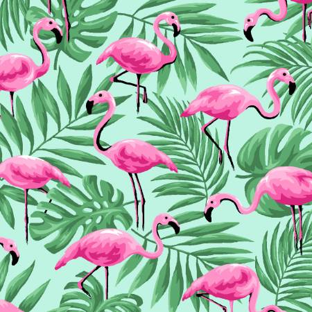 Fabric Traditions Flamingo Fabric - Novelty Prints - #18212-LE - Cotton Fabric