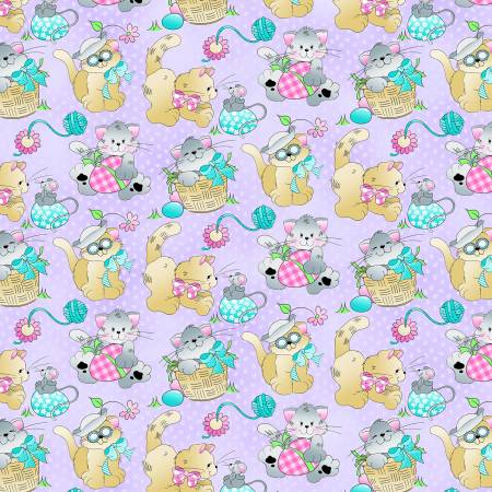 Fabric Traditions Easter Fabric - Spring Holiday - #18603-LV - Studio Cottons by Fabric Traditions - Cotton Fabric - Cat - Mouse