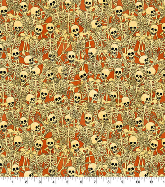 Springs Creative Fabric - Bone Dance Fabric - Springs Creative - Halloween - Skeleton - Cotton Fabric