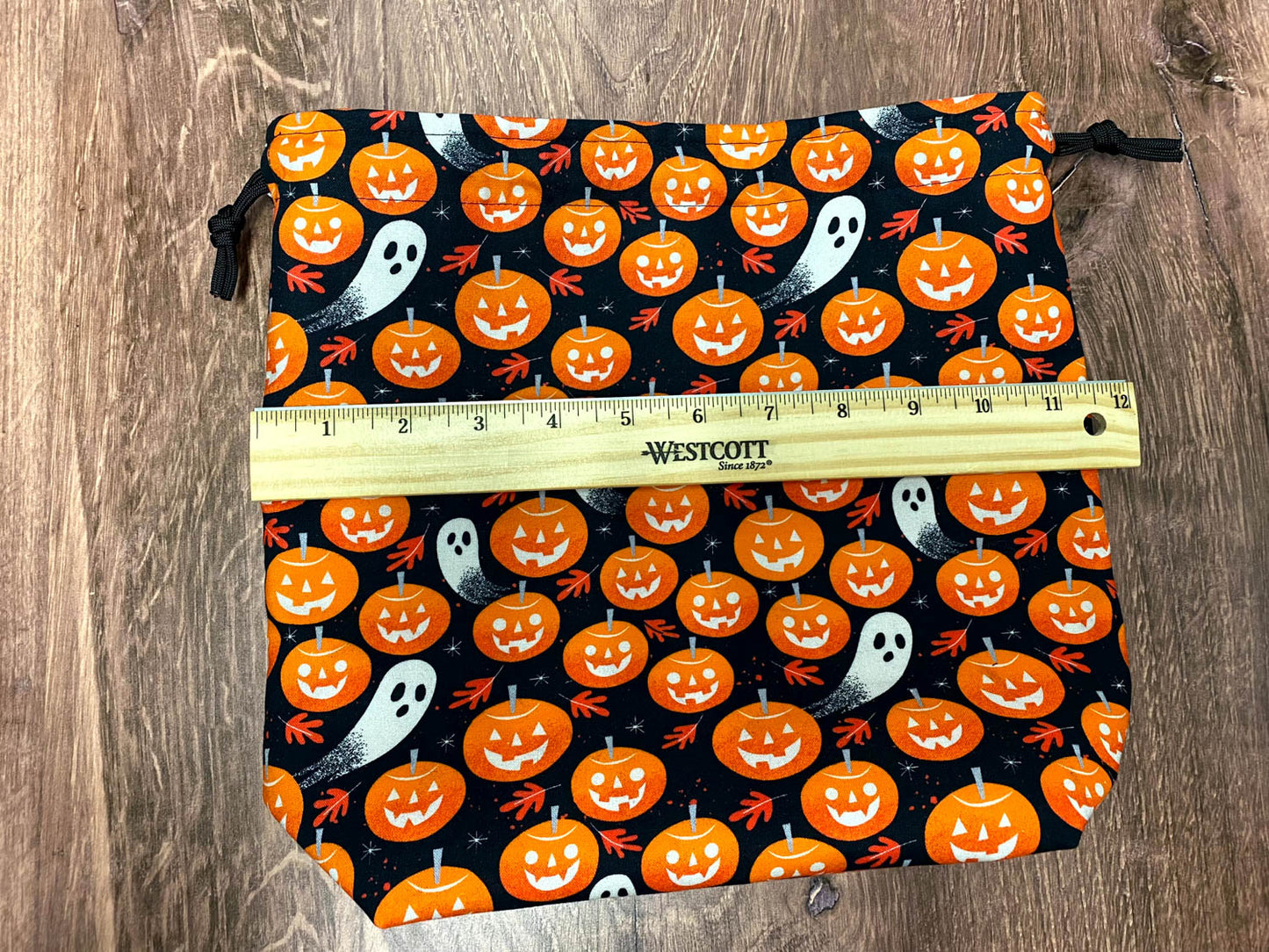 Halloween Project Bag - Handmade - Drawstring Bag – Crochet Bag - Cross Stitch Bag - Toy Sack - Bingo Bag