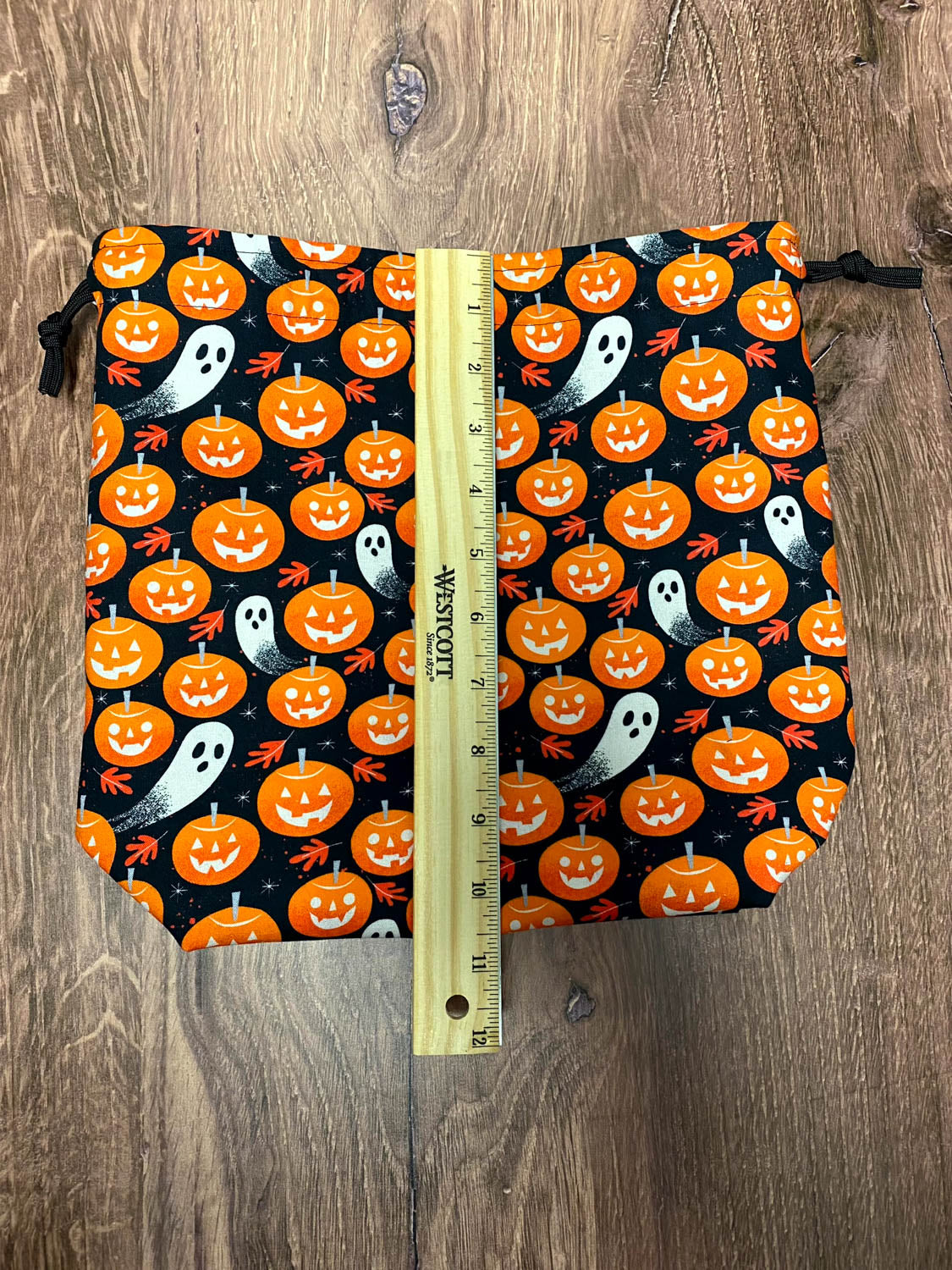 Halloween Project Bag - Handmade - Drawstring Bag – Crochet Bag - Cross Stitch Bag - Toy Sack - Bingo Bag