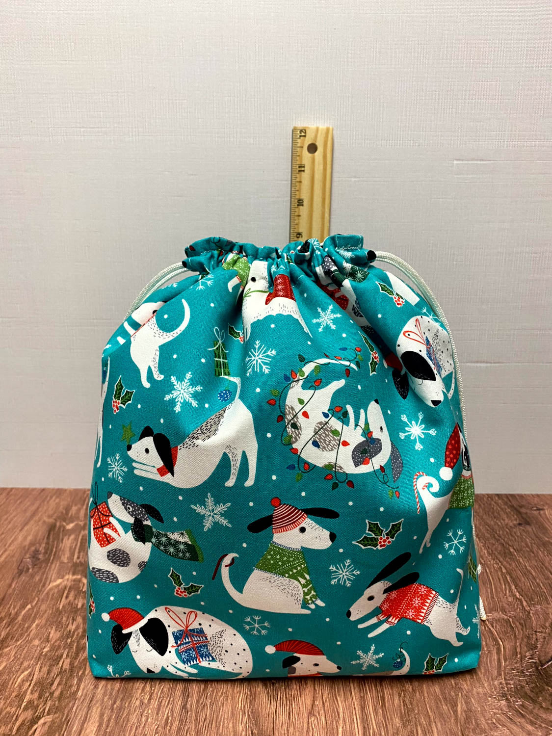 Dog Project Bag - Drawstring Bag – Crochet Bag - Knitting Bag - Cross Stitch Bag - Craft Bag - Bingo Bag