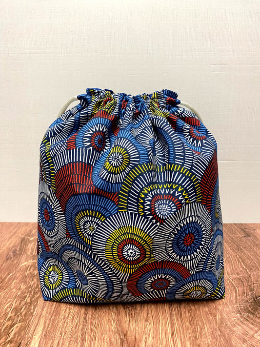 Circle Project Bag - Handmade - Drawstring Bag – Crochet Bag - Cross Stitch Bag - Toy Sack - Bingo Bag