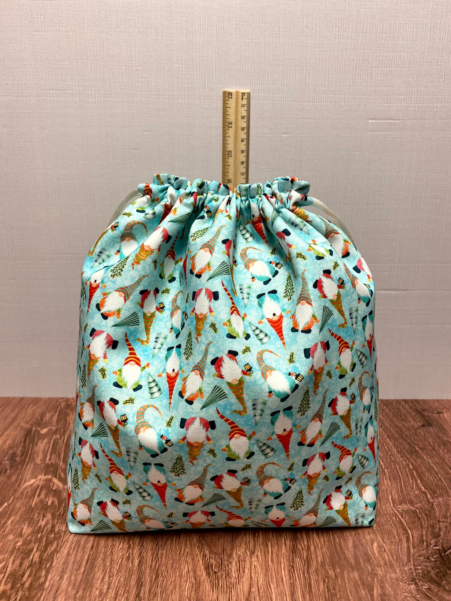 Gnome Project Bag - Drawstring Bag – Knitting Bag – Crochet Bag - Craft Bag - Bingo Bag – Cross Stitch Bag