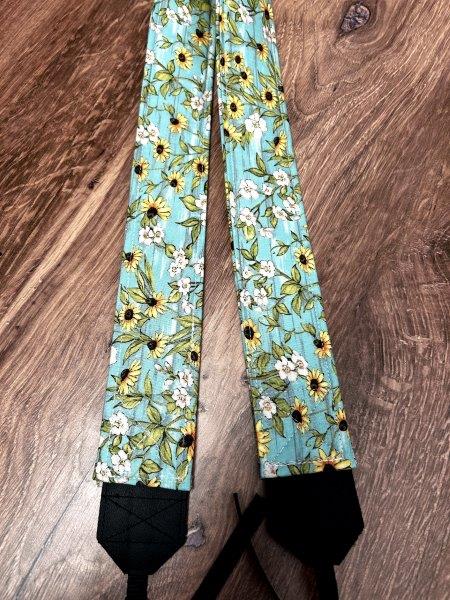 Sunflower Adjustable Handmade Fabric Camera Strap - DSLR Strap - Photography Accessories - Flower - Artistic - Floral - Gift