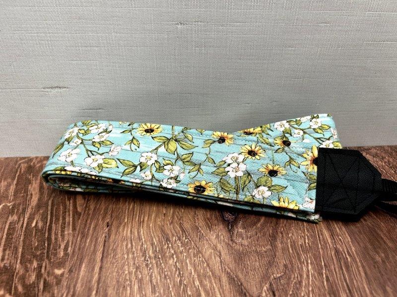 Sunflower Adjustable Handmade Fabric Camera Strap - DSLR Strap - Photography Accessories - Flower - Artistic - Floral - Gift