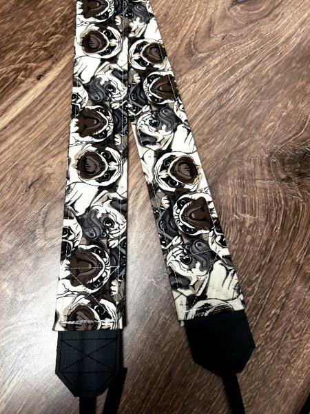 Pug Adjustable Handmade Fabric Camera Strap - DSLR Strap - Photography Accessories - Dog - Gift