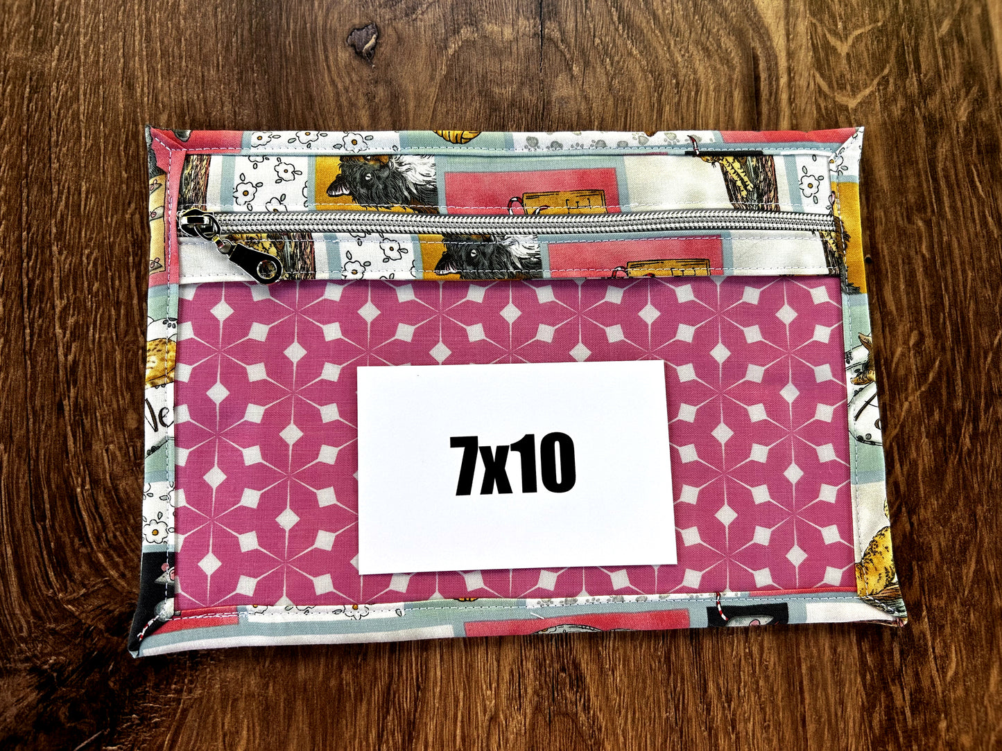 Vinyl Cross Stitch Project Bag - Project Bag - Knitting & Crochet Bag - Storage - Organizer - Rescue Cat Project Bag - Notions