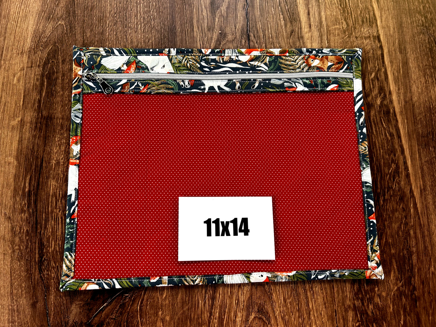 Vinyl Cross Stitch Project Bag - Embroidery bag - Project Bag - Knitting & Crochet Bag - Storage - Organizer - Notions - Woodland - Fox