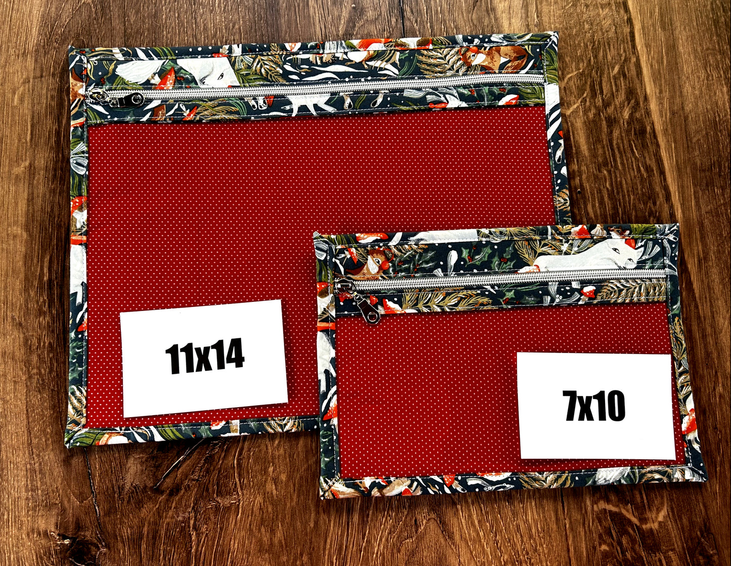 Vinyl Cross Stitch Project Bag - Embroidery bag - Project Bag - Knitting & Crochet Bag - Storage - Organizer - Notions - Woodland - Fox