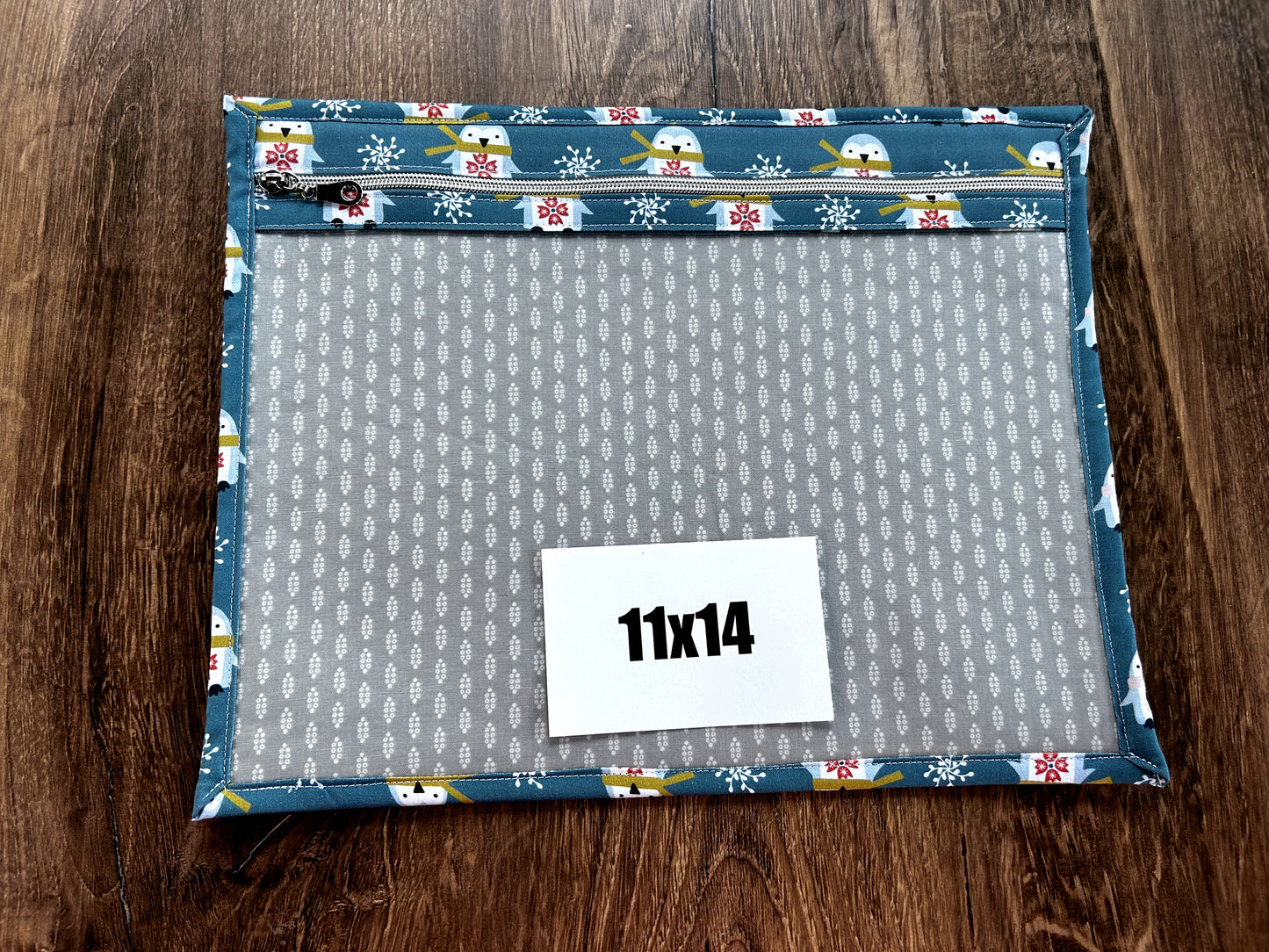 Vinyl Cross Stitch Project Bag - Embroidery bag - Project Bag - Knitting & Crochet Bag - Storage - Organizer - Penguin Project Bag - Notions