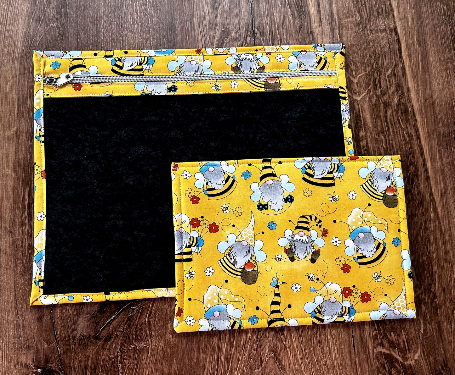 Vinyl Cross Stitch Project Bag - Embroidery bag - Project Bag - Knitting & Crochet Bag - Storage - Organizer - Gnome Project Bag - Notions