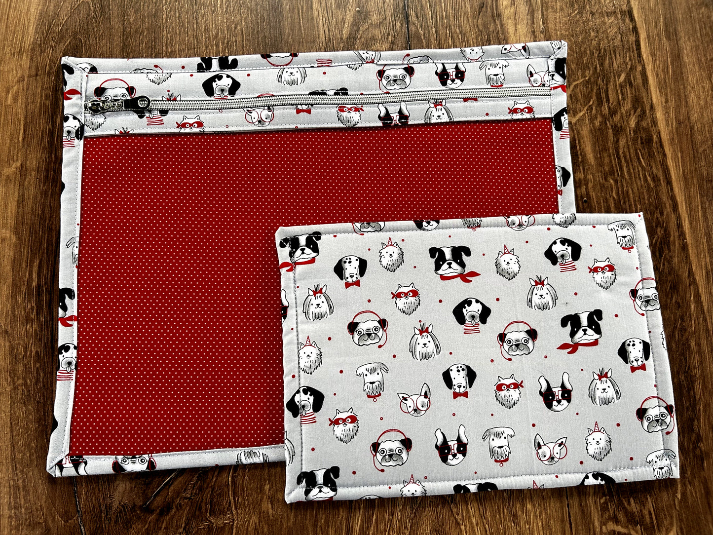 Vinyl Cross Stitch Project Bag - Embroidery bag - Project Bag - Knitting & Crochet Bag - Storage - Organizer - Notions - Dog Project Bag