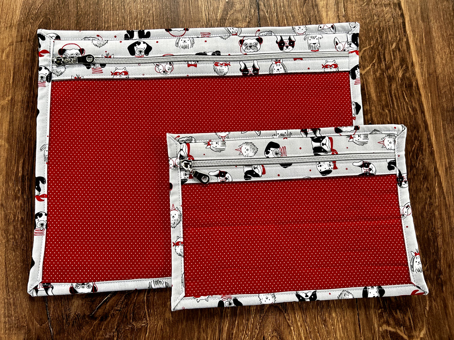 Vinyl Cross Stitch Project Bag - Embroidery bag - Project Bag - Knitting & Crochet Bag - Storage - Organizer - Notions - Dog Project Bag