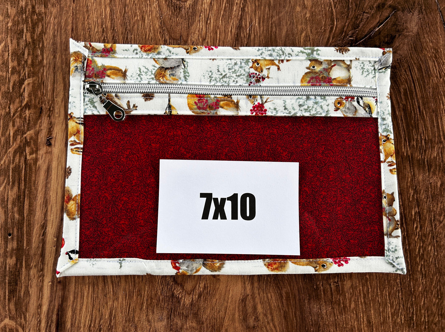 Vinyl Cross Stitch Project Bag - Embroidery Bag - Project Bag - Knitting & Crochet Bag - Storage - Organizer - Notions - Squirrel - Woodland