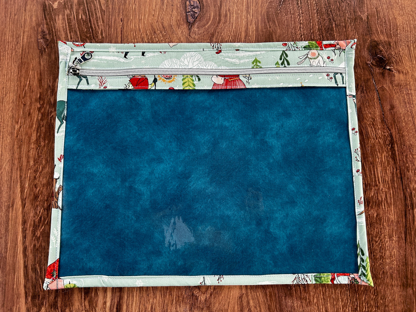 Vinyl Cross Stitch Project Bag - Embroidery bag - Project Bag - Knitting & Crochet Bag - Organizer - Enchanted Forest Project Bag - Notions