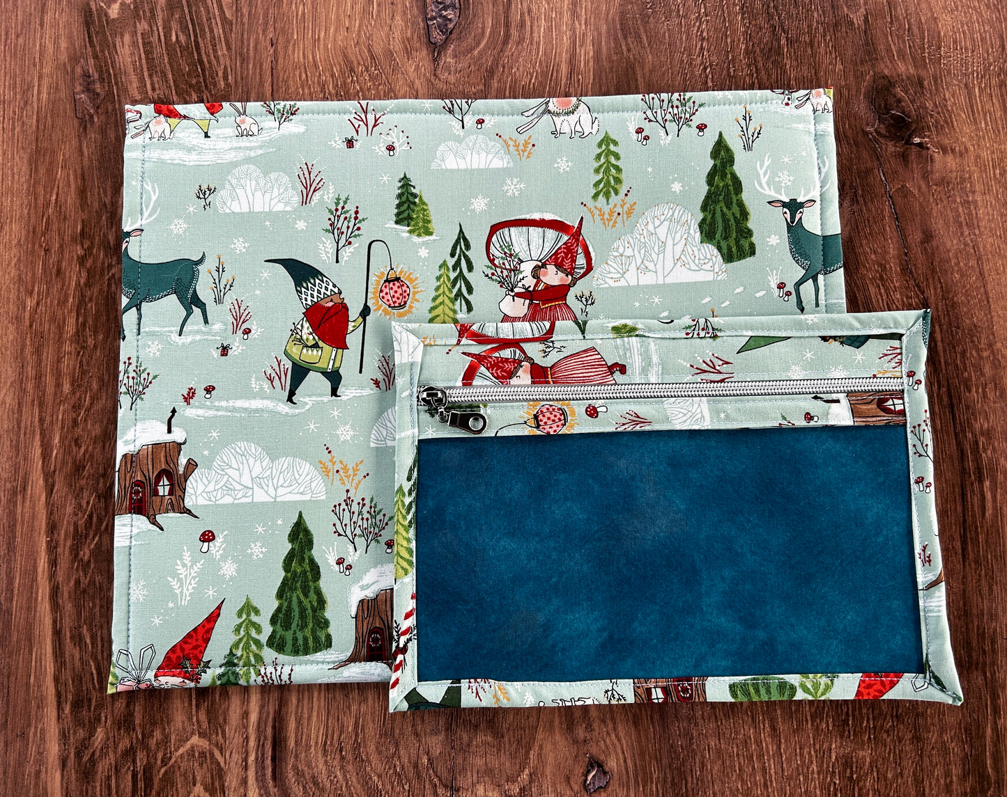 Vinyl Cross Stitch Project Bag - Embroidery bag - Project Bag - Knitting & Crochet Bag - Organizer - Enchanted Forest Project Bag - Notions