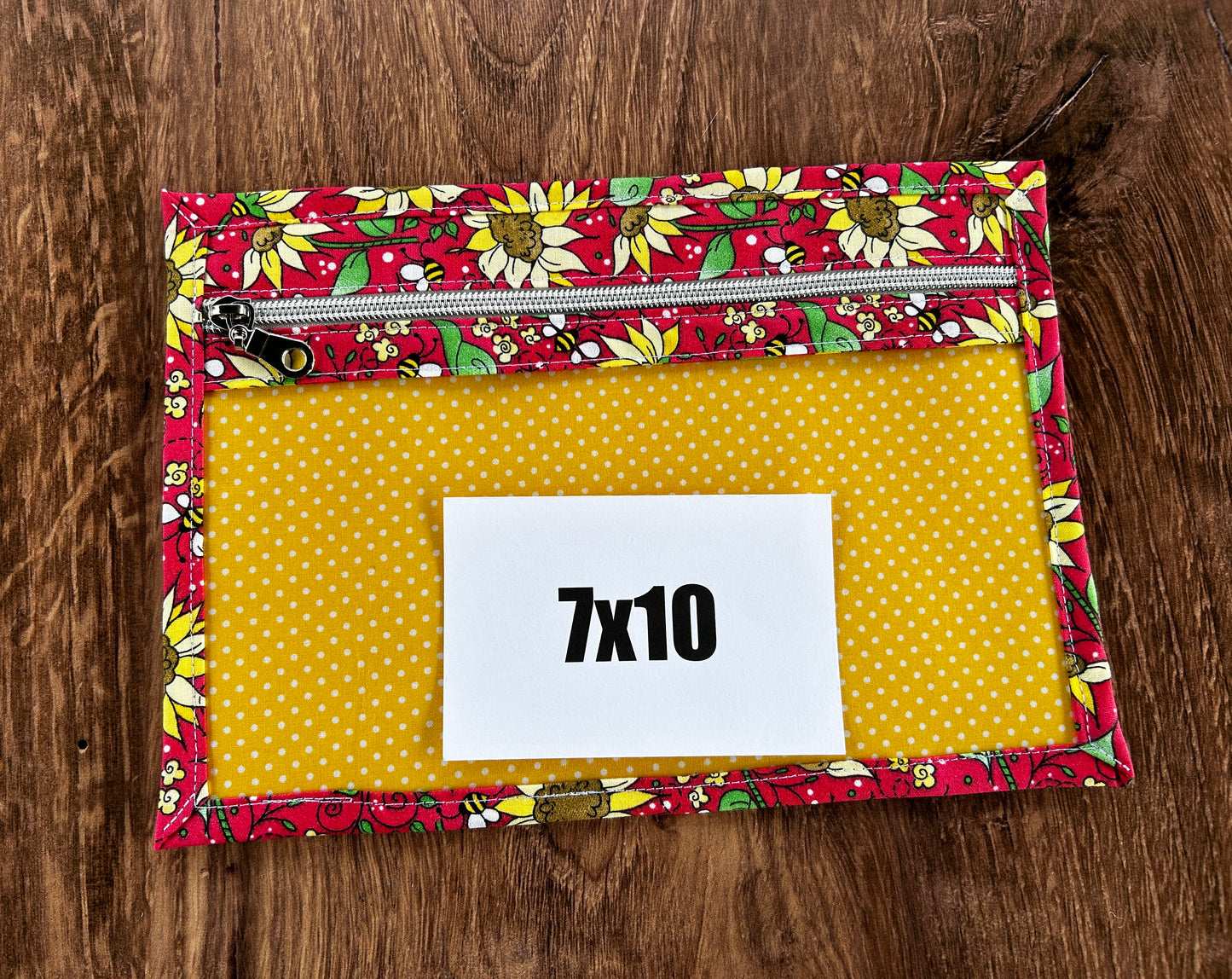 Vinyl Cross Stitch Project Bag - Embroidery bag - Project Bag - Knitting & Crochet Bag - Storage - Organizer - Notions - Flower - Sunflower