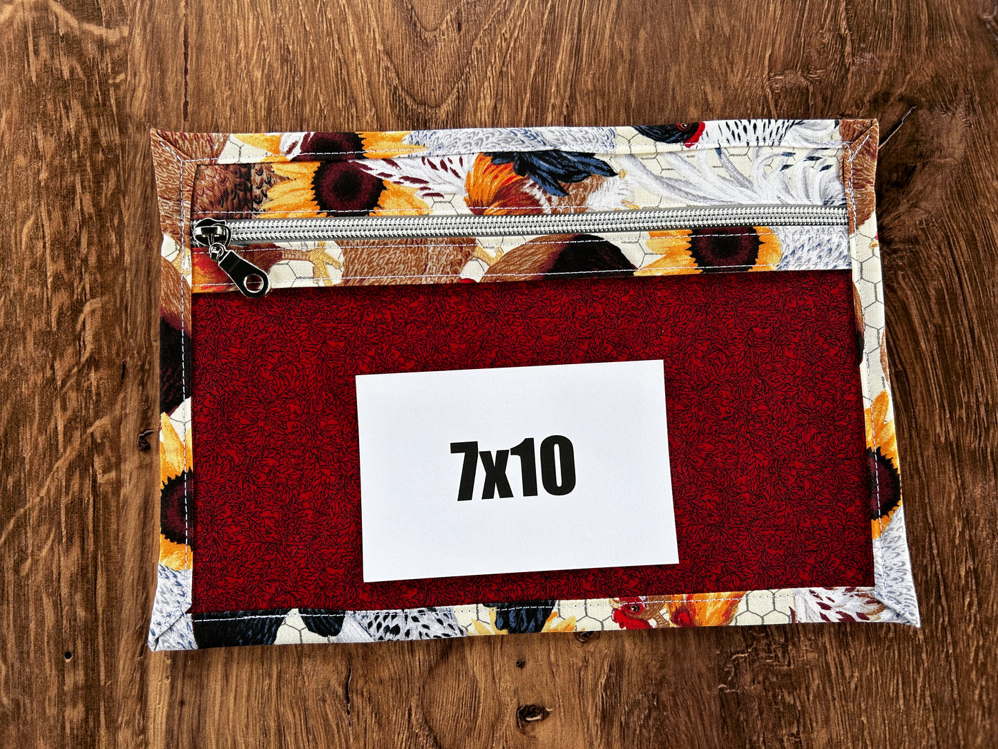 Vinyl Cross Stitch Project Bag - Embroidery bag - Project Bag - Knitting & Crochet Bag - Organizer - Chicken Project Bag - Notions - Farm