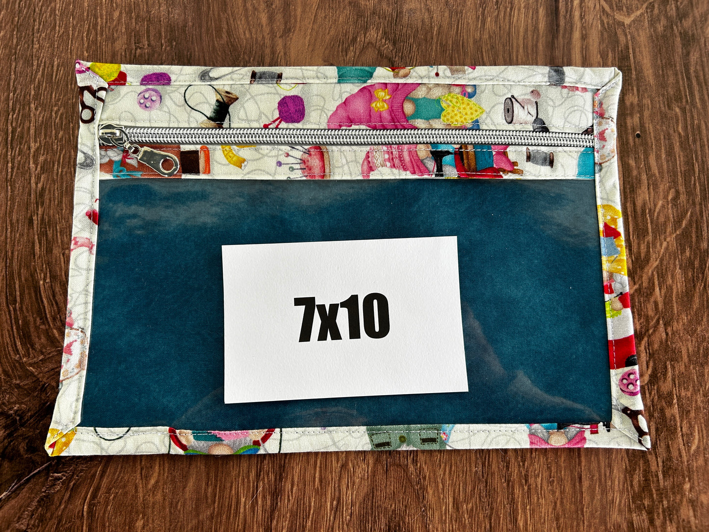 Vinyl Cross Stitch Project Bag - Embroidery bag - Project Bag - Knitting & Crochet Bag - Storage - Organizer - Gnome Project Bag - Notions