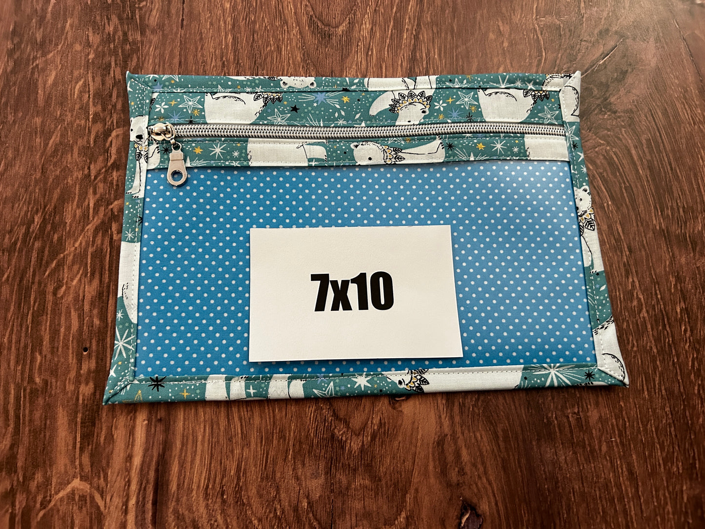 Vinyl Cross Stitch Project Bag - Embroidery bag - Project Bag - Knitting & Crochet Bag - Storage - Organizer - Notions - Polar Bear