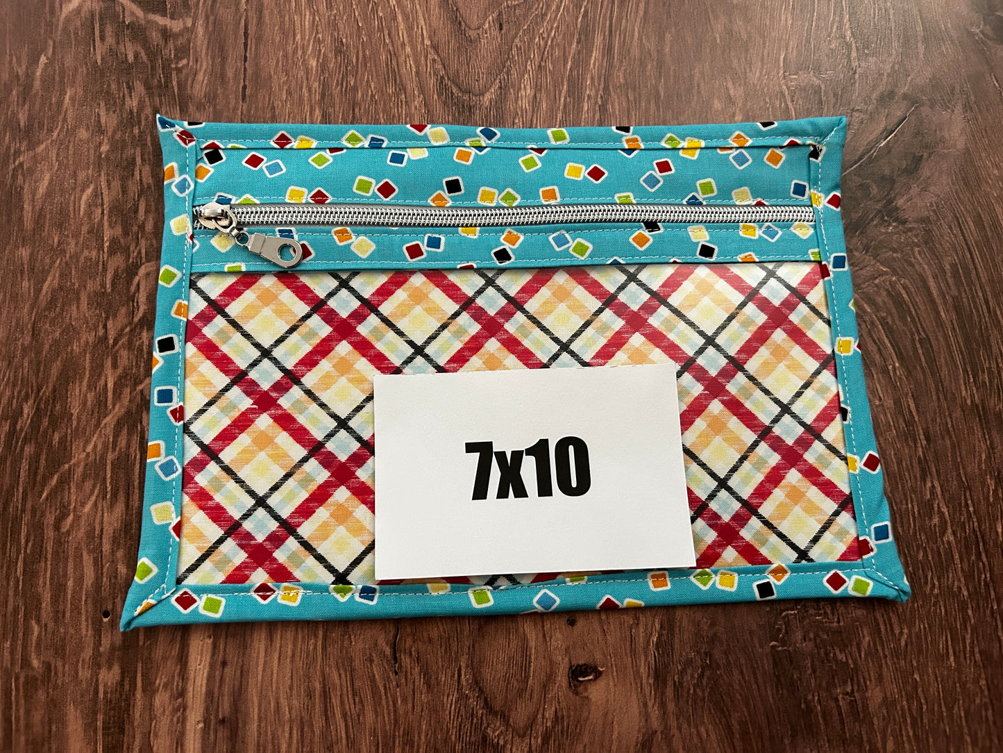 Vinyl Cross Stitch Project Bag - Embroidery bag - Project Bag - Knitting & Crochet Bag - Storage - Notions - Colorful - Plaid - Dots