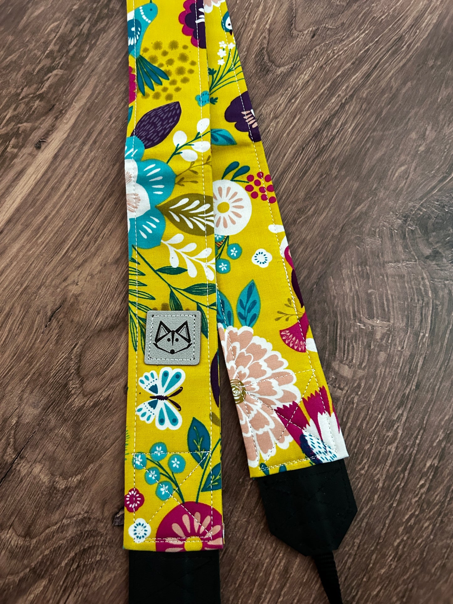 Flower Adjustable Handmade Fabric Camera Strap - DSLR Strap - Photography Accessories - Floral - Gift