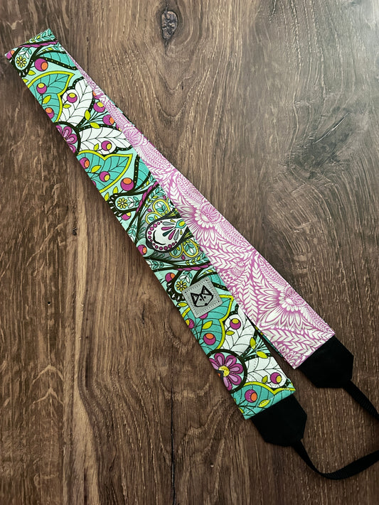 Floral Adjustable Handmade Fabric Camera Strap - DSLR Strap - Photography Accessories - Flower - Gift