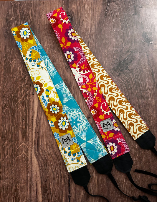 Floral Adjustable Handmade Fabric Camera Strap - DSLR Strap - Photography Accessories - Flower - Gift - Octopus