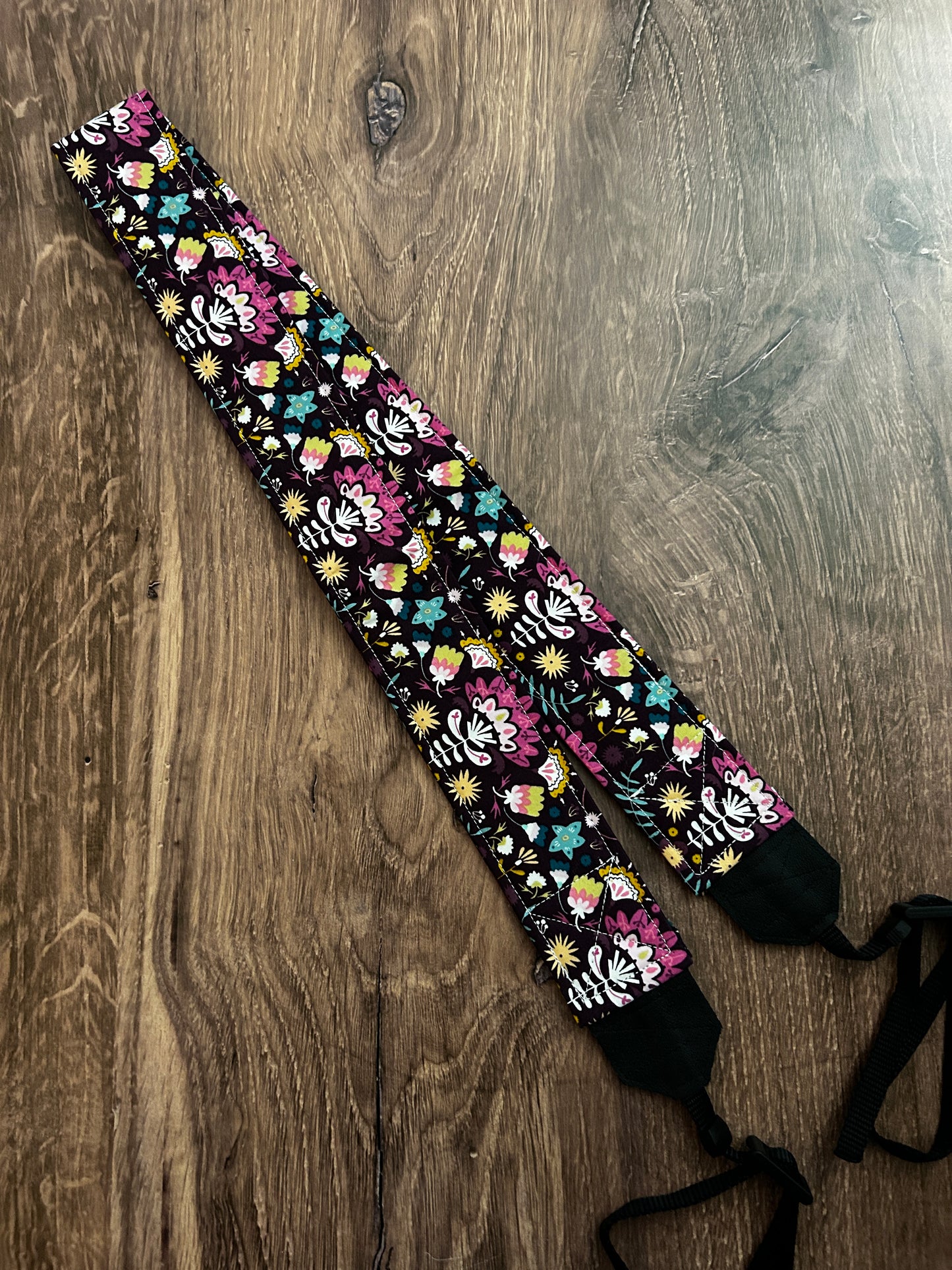 Flower Adjustable Handmade Fabric Camera Strap - DSLR Strap - Photography Accessories - Floral - Gift