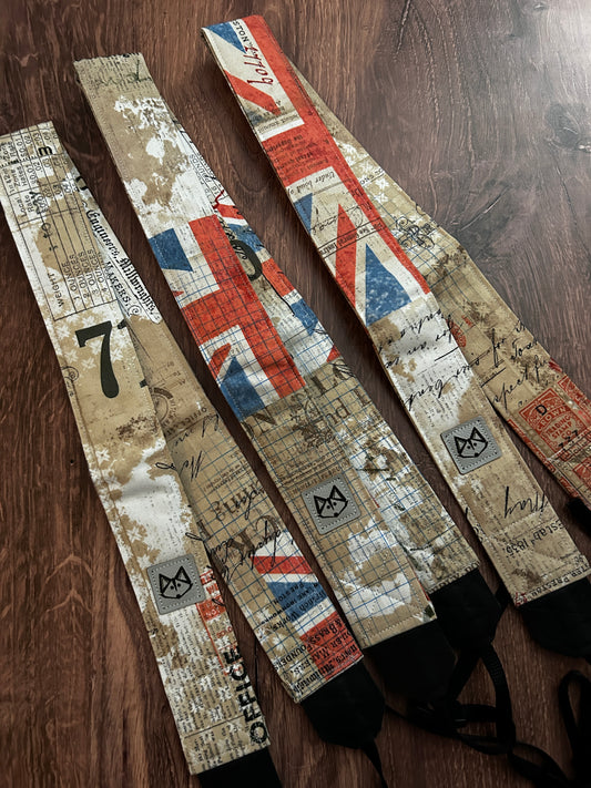 London Post Adjustable Handmade Fabric Camera Strap - DSLR Strap - Photography Accessories - England - Gift