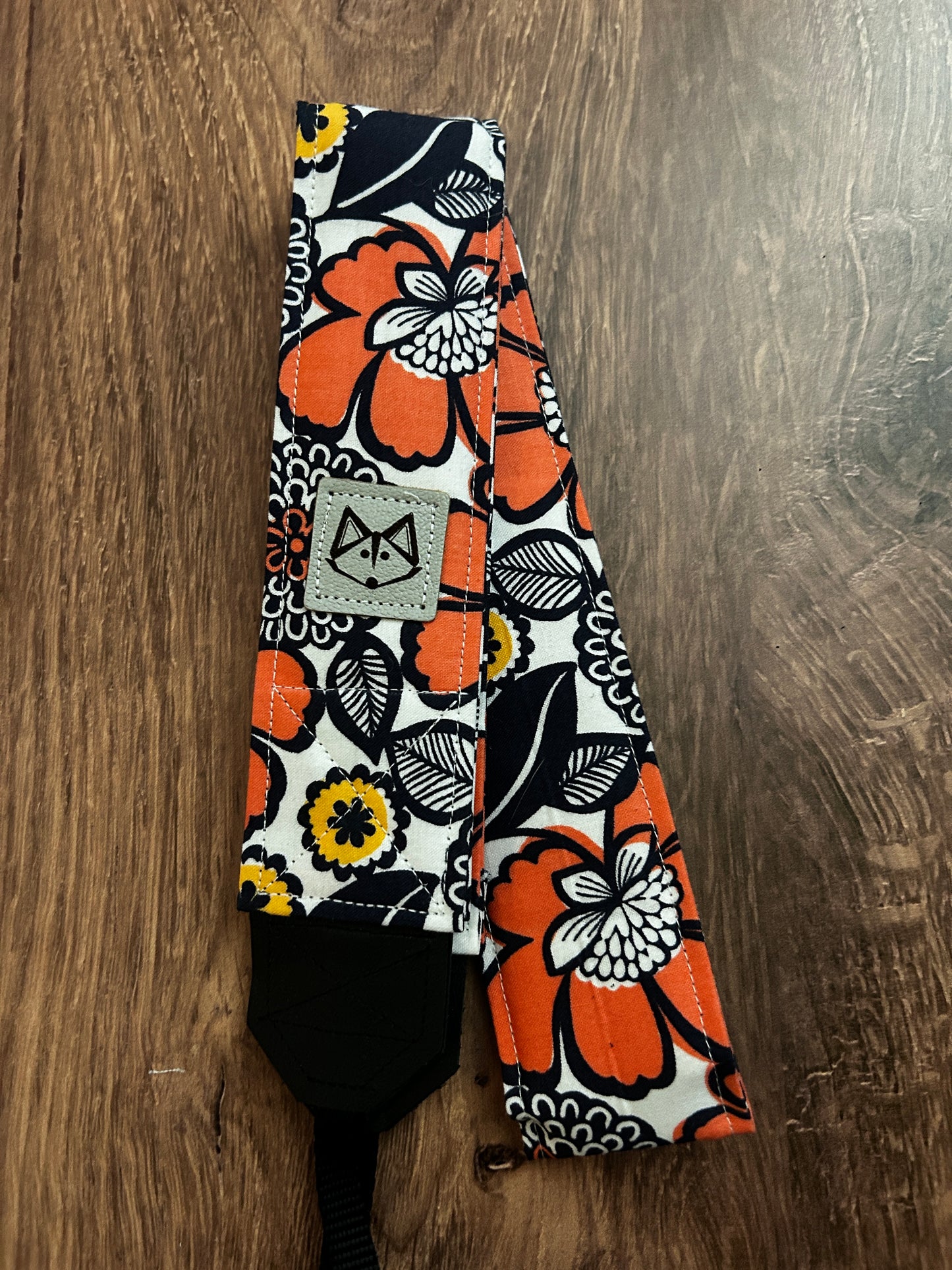 Flower Adjustable Handmade Fabric Camera Strap - DSLR Strap - Photography Accessories - Floral - Gift
