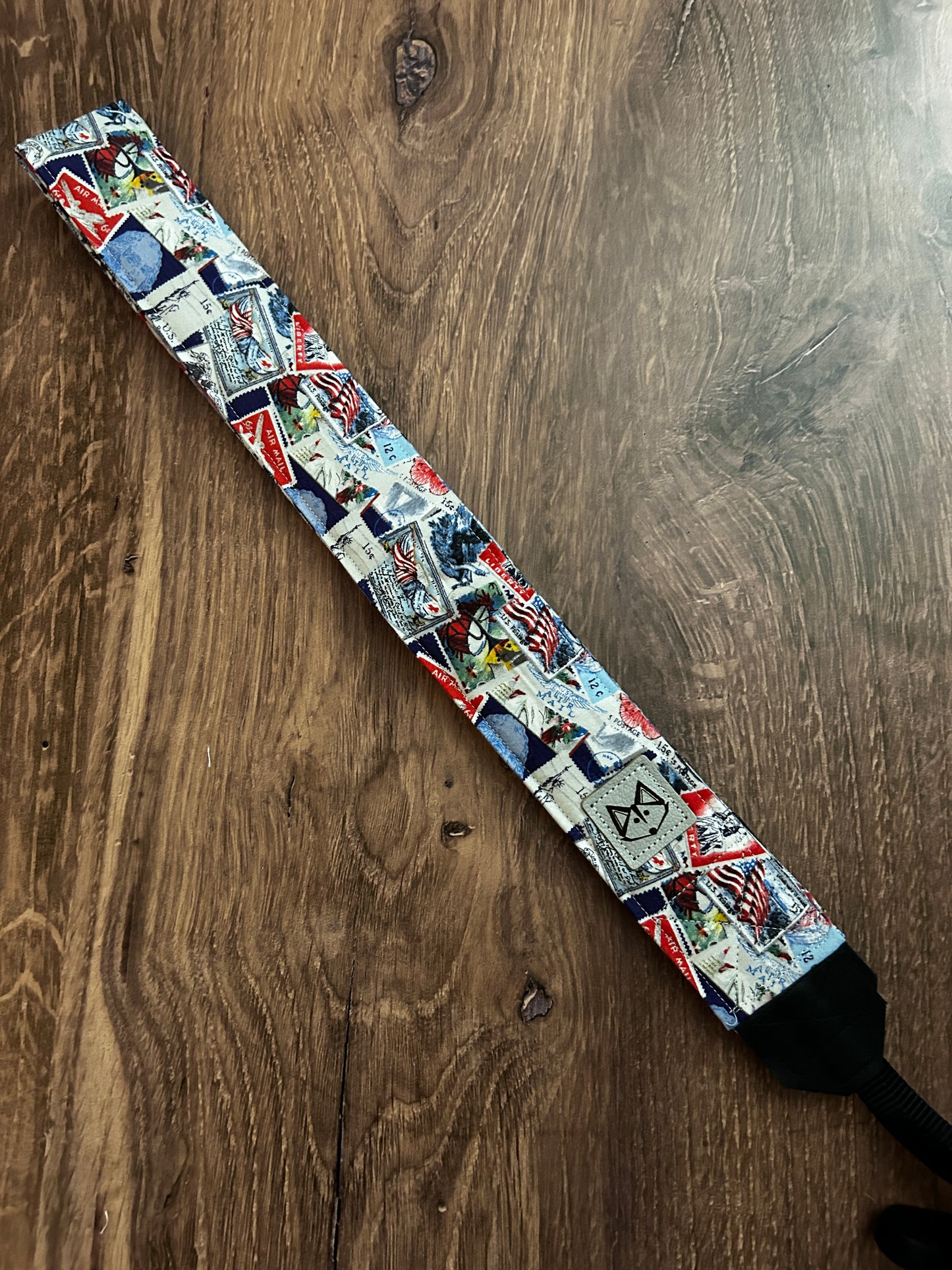 Stamps Adjustable Handmade Fabric Camera Strap - DSLR Strap - Photography Accessories - Artistic - Gift