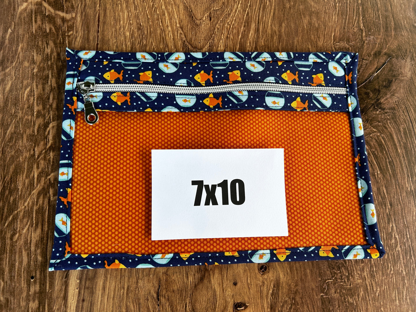 Vinyl Cross Stitch Project Bag - Project Bag - Knitting & Crochet Bag - Storage - Organizer - Goldfish Project Bag - Notions