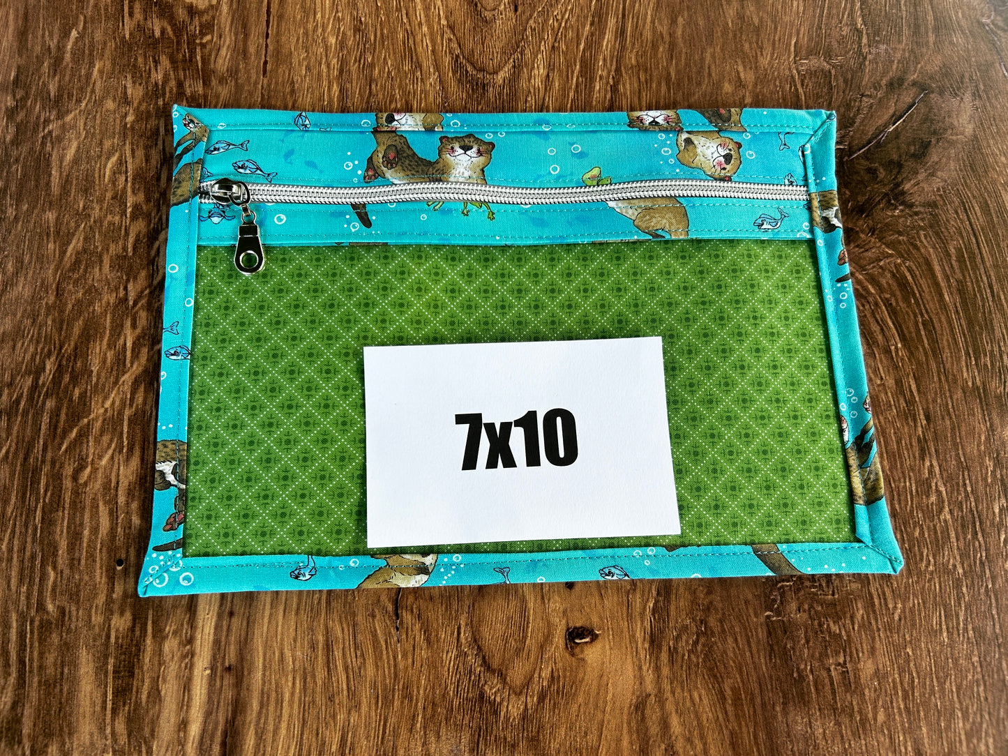 Vinyl Cross Stitch Project Bag - Project Bag - Knitting & Crochet Bag - Storage - Organizer - Otter Project Bag - Notions