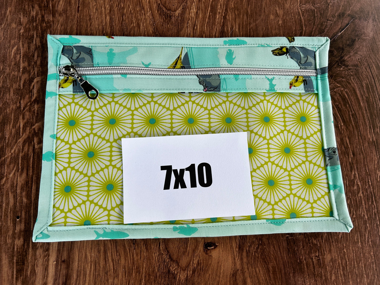 Vinyl Cross Stitch Project Bag - Project Bag - Knitting & Crochet Bag - Storage - Organizer - Hippo Project Bag - Notions