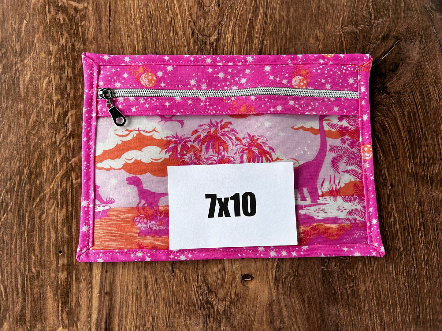 Vinyl Cross Stitch Project Bag - Embroidery bag - Project Bag - Knitting & Crochet Bag - Storage - Organizer - Notions - Dinosaur - Floral