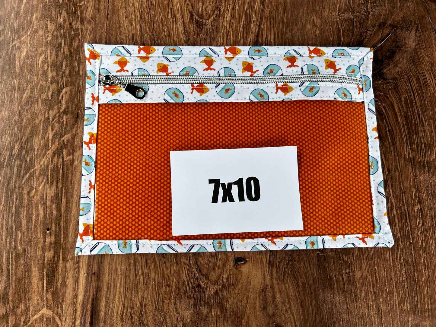 Vinyl Cross Stitch Project Bag - Project Bag - Knitting & Crochet Bag - Storage - Organizer - Goldfish Project Bag - Notions