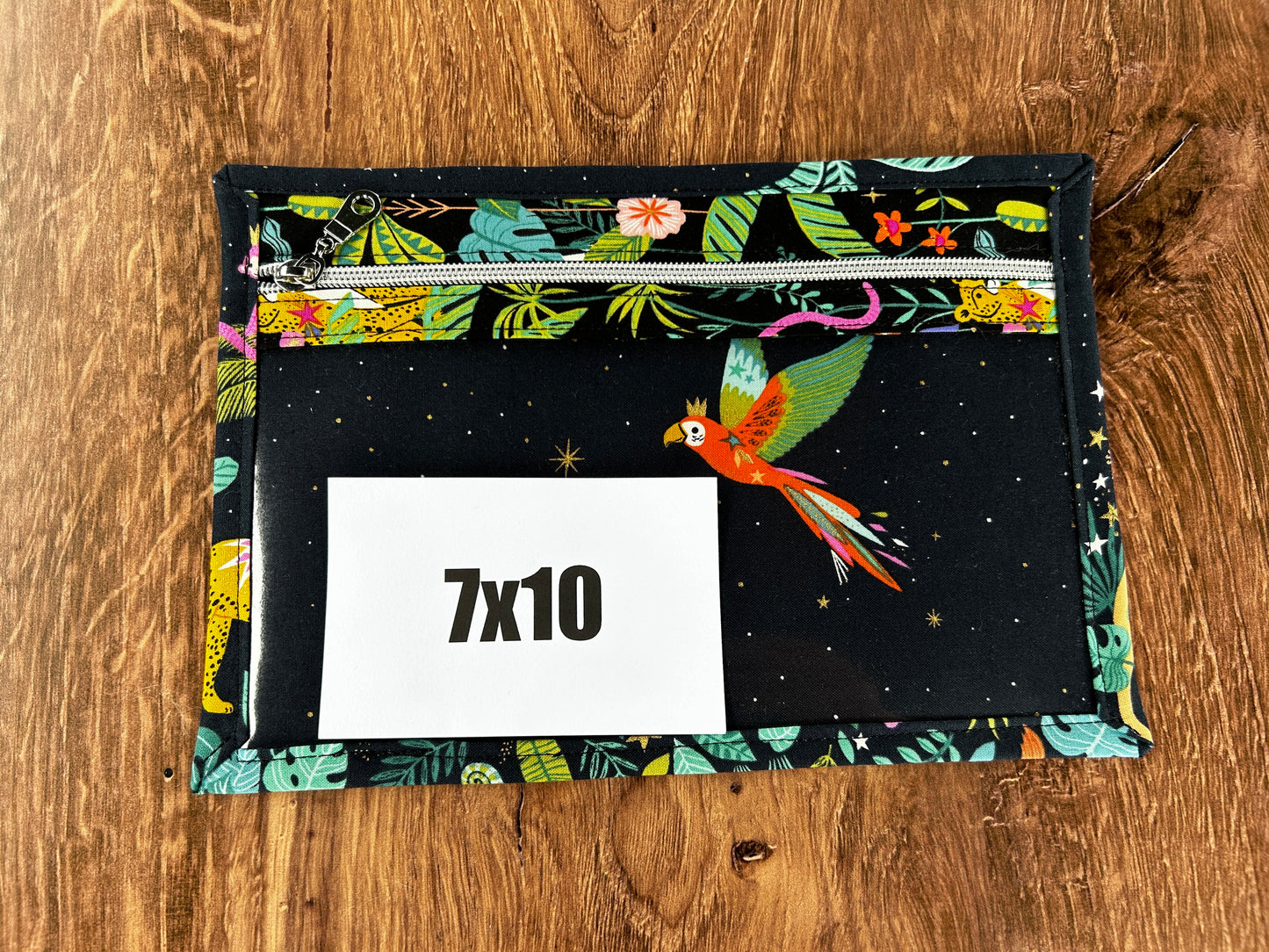 Vinyl Cross Stitch Project Bag - Embroidery bag - Project Bag - Knitting & Crochet Bag - Organizer - Notions - Jungle - Floral