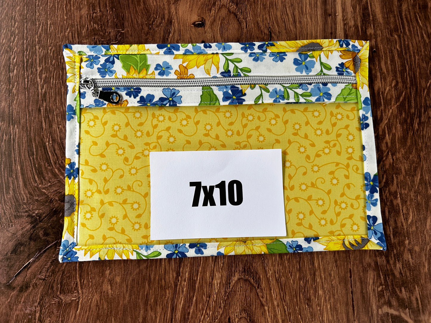 Vinyl Cross Stitch Project Bag - Embroidery bag - Project Bag - Knitting & Crochet Bag - Storage - Organizer - Notions - Flower - Sunflower