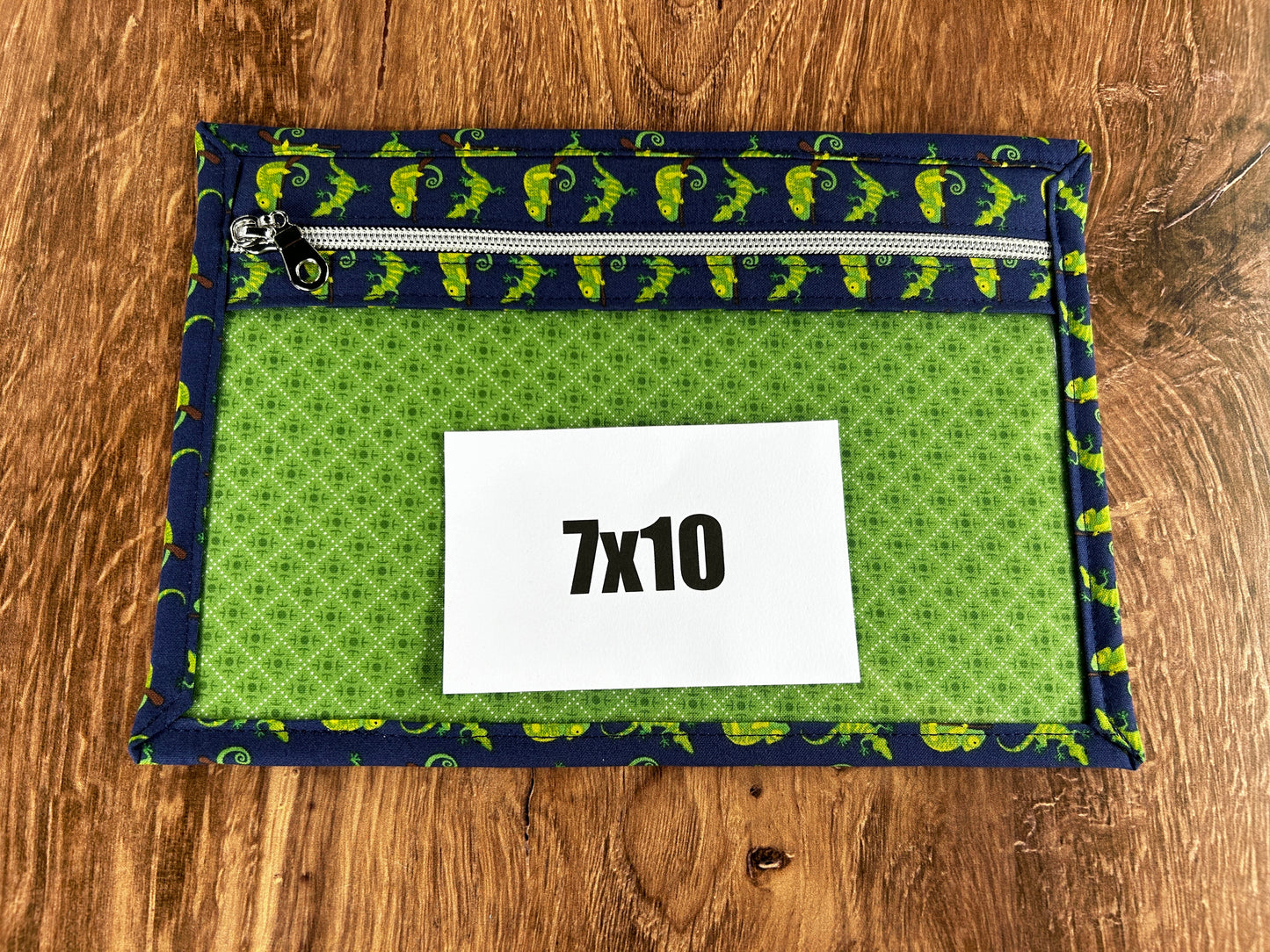 Vinyl Cross Stitch Project Bag - Embroidery bag - Knitting & Crochet Bag - Storage - Organizer - Gecko Project Bag - Notions - Chameleon