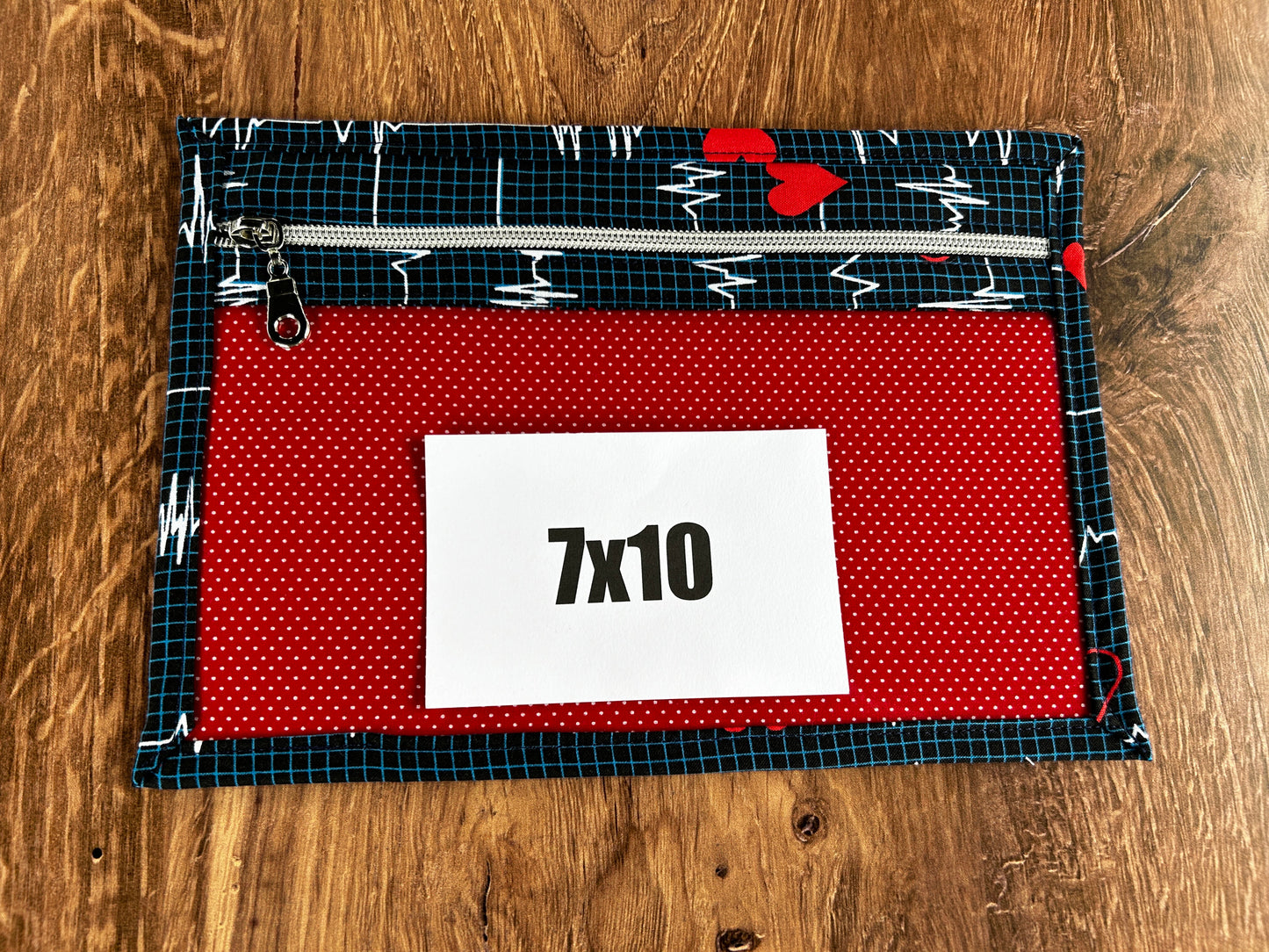 Vinyl Cross Stitch Project Bag - Embroidery bag - Knitting & Crochet Bag - Storage - Organizer - Heart Beat Project Bag - Notions - Medical