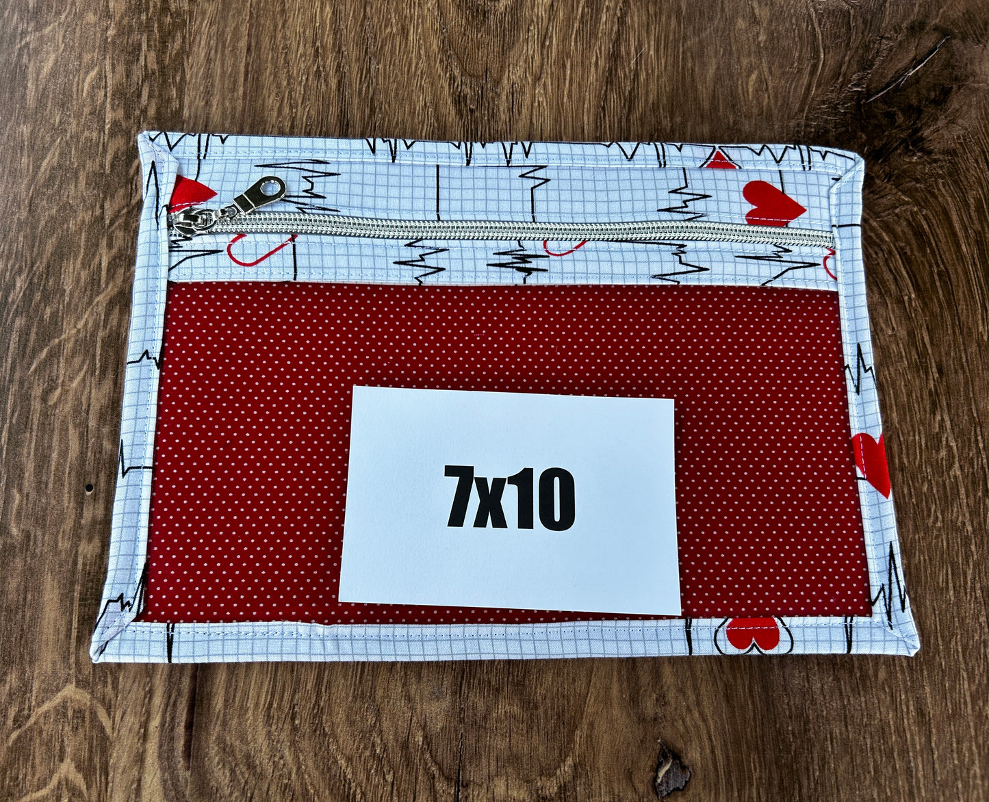 Vinyl Cross Stitch Project Bag - Embroidery bag - Knitting & Crochet Bag - Storage - Organizer - Heart Beat Project Bag - Notions - Medical