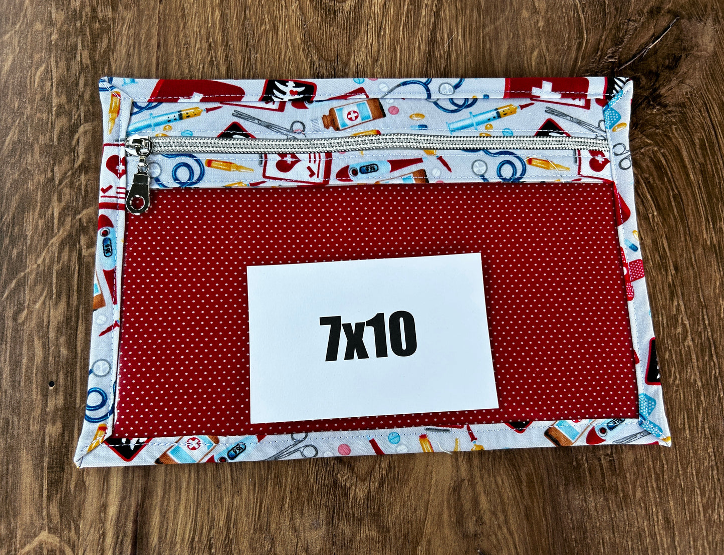 Vinyl Cross Stitch Project Bag - Embroidery bag - Knitting & Crochet Bag - Organizer - Medical Project Bag - Notions - Nurse - Doctor