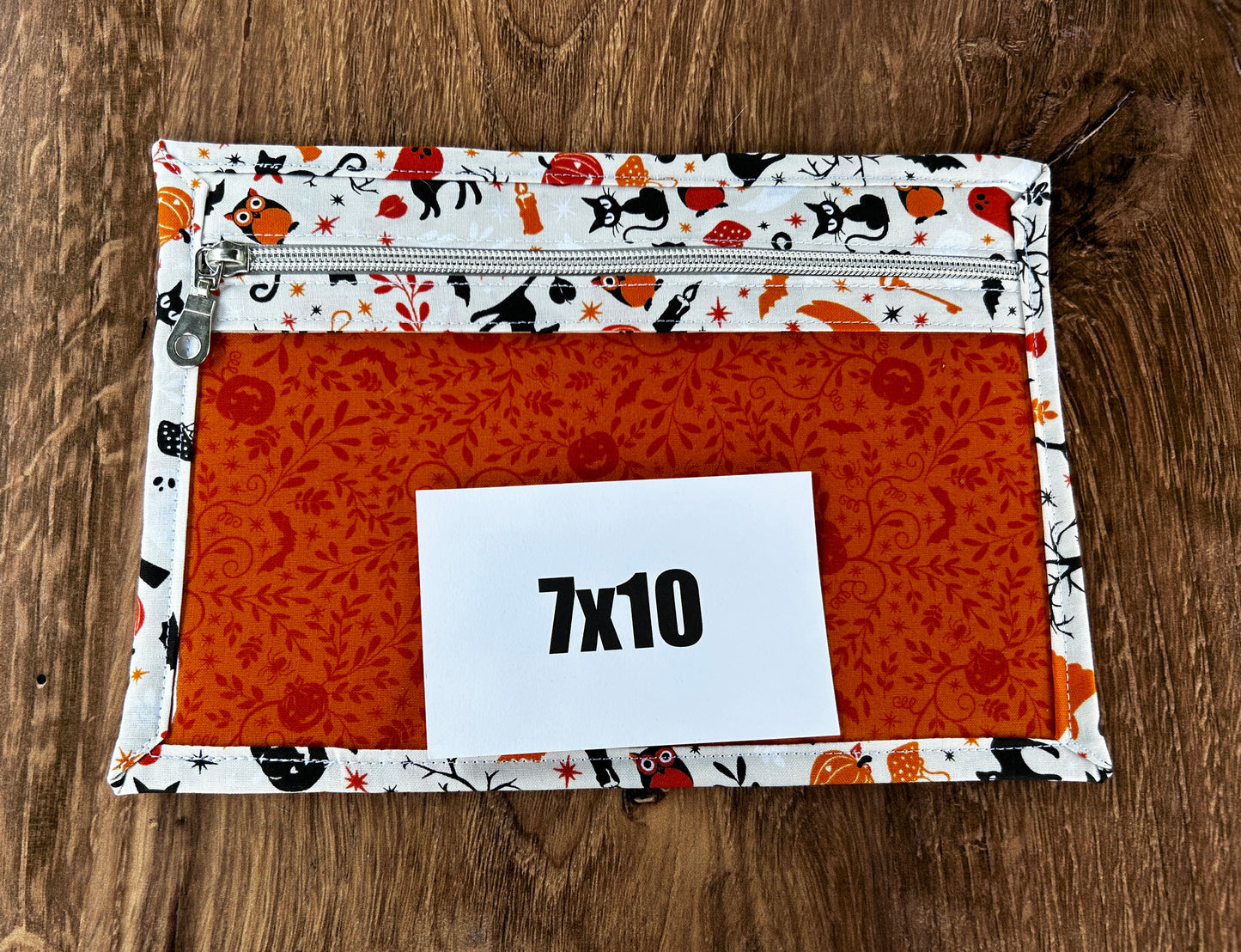 Vinyl Cross Stitch Project Bag - Embroidery Bag - Project Bag - Knitting & Crochet Bag - Organizer - Halloween Project Bag - Notions - Cat